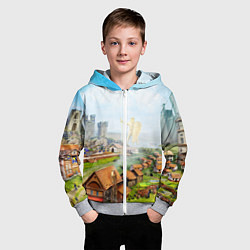 Толстовка на молнии детская ГЕРОИ МЕЧА И МАГИИ, цвет: 3D-меланж — фото 2