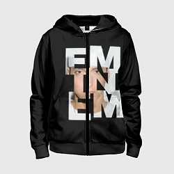 Толстовка на молнии детская Eminem, цвет: 3D-черный