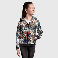 Толстовка на молнии детская Дискография EMINEM, цвет: 3D-черный — фото 2