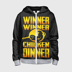 Толстовка на молнии детская Winner Chicken Dinner, цвет: 3D-меланж