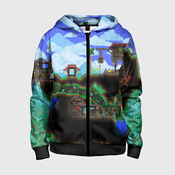 Толстовка на молнии детская TERRARIA, цвет: 3D-черный