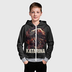 Толстовка на молнии детская Katarina, цвет: 3D-меланж — фото 2