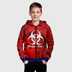 Толстовка на молнии детская PLAGUE INC, цвет: 3D-синий — фото 2