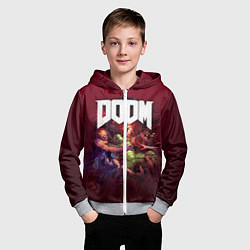 Толстовка на молнии детская Doom, цвет: 3D-меланж — фото 2