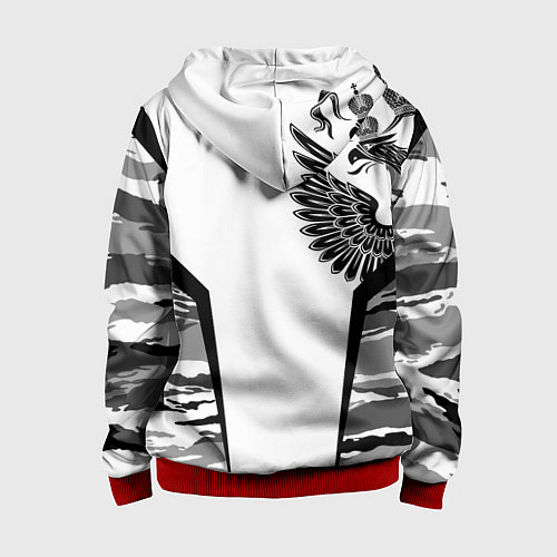 Детская толстовка на молнии Камуфляж Россия / 3D-Красный – фото 2