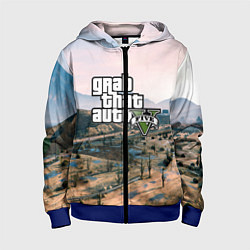 Толстовка на молнии детская Grand Theft Auto 5, цвет: 3D-синий