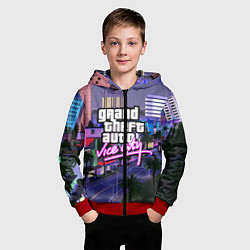 Толстовка на молнии детская Grand Theft Auto Vice City, цвет: 3D-красный — фото 2