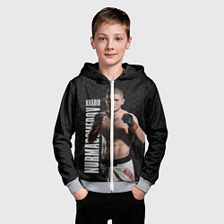 Толстовка на молнии детская Хабиб Нурмагомедов, цвет: 3D-меланж — фото 2