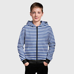 Толстовка на молнии детская Тельняшка ВМФ, цвет: 3D-черный — фото 2