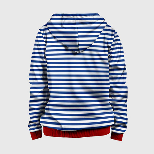 Детская толстовка на молнии Тельняшка ВМФ / 3D-Красный – фото 2