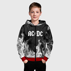Толстовка на молнии детская AC DC, цвет: 3D-красный — фото 2