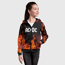 Толстовка на молнии детская AC DC, цвет: 3D-черный — фото 2
