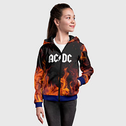 Толстовка на молнии детская AC DC, цвет: 3D-синий — фото 2