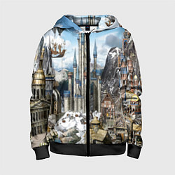 Толстовка на молнии детская HEROES, цвет: 3D-черный