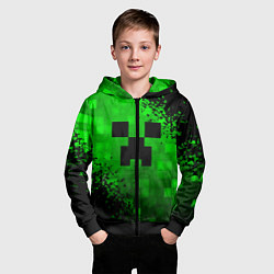 Толстовка на молнии детская MINECRAFT, цвет: 3D-черный — фото 2