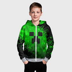 Толстовка на молнии детская MINECRAFT, цвет: 3D-меланж — фото 2