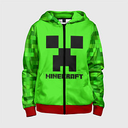 Толстовка на молнии детская MINECRAFT, цвет: 3D-красный