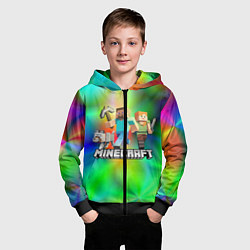 Толстовка на молнии детская MINECRAFT, цвет: 3D-черный — фото 2