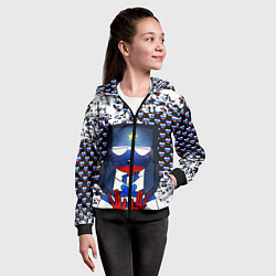 Толстовка на молнии детская CountryHumans, цвет: 3D-черный — фото 2