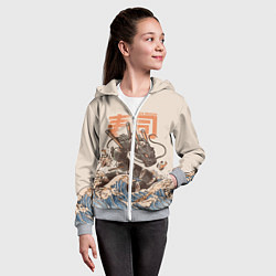 Толстовка на молнии детская Sushi dragon, цвет: 3D-меланж — фото 2