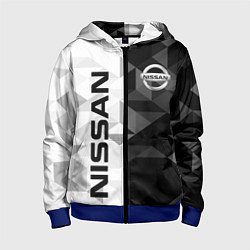 Толстовка на молнии детская NISSAN, цвет: 3D-синий