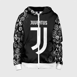 Толстовка на молнии детская JUVENTUS, цвет: 3D-белый