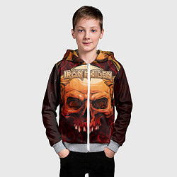 Толстовка на молнии детская Iron Maiden, цвет: 3D-меланж — фото 2