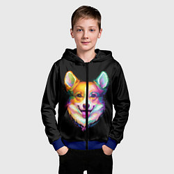 Толстовка на молнии детская Корги, цвет: 3D-синий — фото 2