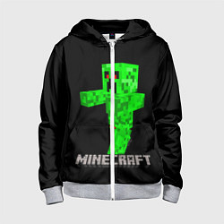 Толстовка на молнии детская MINECRAFT CREEPER, цвет: 3D-меланж