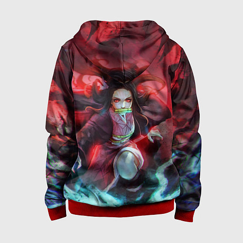 Детская толстовка на молнии KIMETSU NO YAIBA / 3D-Красный – фото 2
