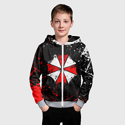 Толстовка на молнии детская RESIDENT EVIL UMBRELLA, цвет: 3D-меланж — фото 2