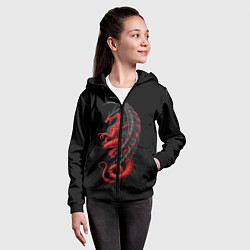 Толстовка на молнии детская Red Dragon, цвет: 3D-черный — фото 2