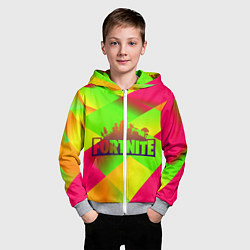 Толстовка на молнии детская Fortnite гамма абстракция, цвет: 3D-меланж — фото 2