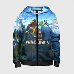 Толстовка на молнии детская Minecraft Майнкрафт, цвет: 3D-черный