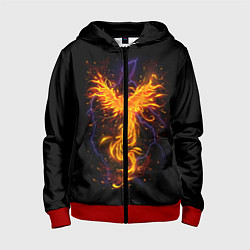 Толстовка на молнии детская Phoenix, цвет: 3D-красный