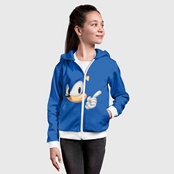 Толстовка на молнии детская Sonic, цвет: 3D-белый — фото 2