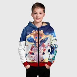 Толстовка на молнии детская SAILOR MOON, цвет: 3D-красный — фото 2