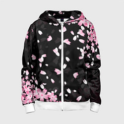 Толстовка на молнии детская САКУРА, цвет: 3D-белый