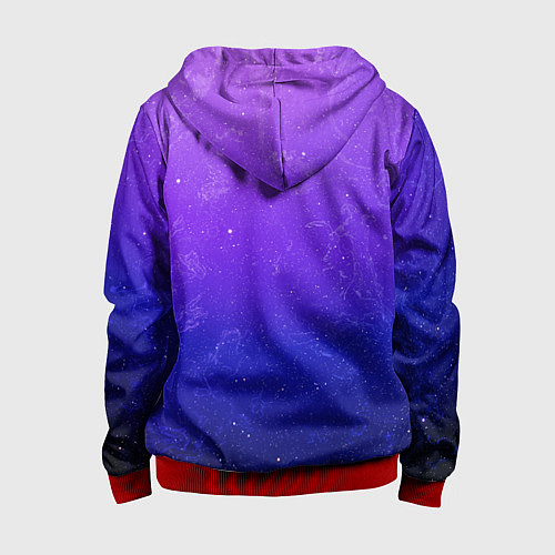 Детская толстовка на молнии Звёздное небо / 3D-Красный – фото 2
