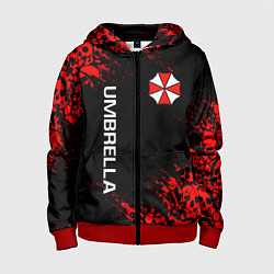 Толстовка на молнии детская UMBRELLA CORP, цвет: 3D-красный