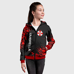 Толстовка на молнии детская UMBRELLA CORP, цвет: 3D-красный — фото 2