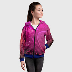 Толстовка на молнии детская РОЗОВЫЙ КОСМОС, цвет: 3D-синий — фото 2