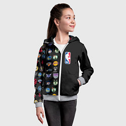 Толстовка на молнии детская NBA Team Logos 2, цвет: 3D-меланж — фото 2