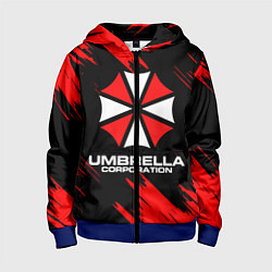 Толстовка на молнии детская Umbrella Corporation, цвет: 3D-синий