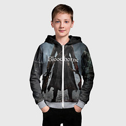Толстовка на молнии детская Bloodborne, цвет: 3D-меланж — фото 2