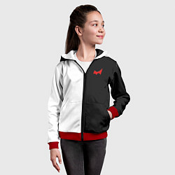 Толстовка на молнии детская Monokuma, цвет: 3D-красный — фото 2