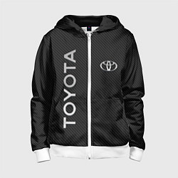 Толстовка на молнии детская Toyota CARBON, цвет: 3D-белый