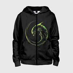Толстовка на молнии детская ЧУЖОЙ, цвет: 3D-черный