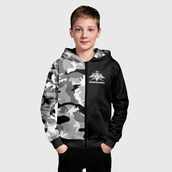 Толстовка на молнии детская Пограничные Войска камуфляж, цвет: 3D-черный — фото 2