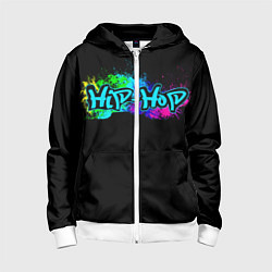 Толстовка на молнии детская Hip-Hop, цвет: 3D-белый